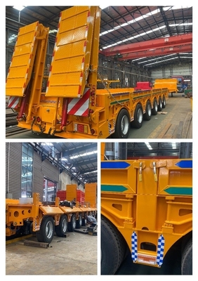 CIMC 6 محور 60 T 80 120 تن نیمه تریلر کم بستر