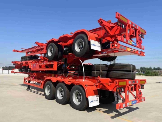 CIMC 3 محور 20FT 40ft کانتینر اسکلت تریلر نیمه تریلر