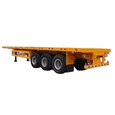 سفارشی 1240 * 2480 * 1600mm 3 محور 60T حمل 20ft \ 40ft کانتینر سیمان کیسه و دیگر نوع محموله فلت بست تریلر