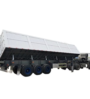 CIMC سه محور Side Tipper 70 تن اجازه می دهد تا کالاها را از طرف حمل مواد ساختمانی تخلیه نیمه تریلر