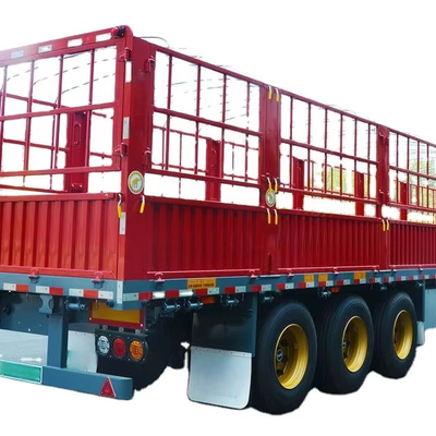 CIMC 12400*2500*2000mm وزن 7T 12.4M 3 محور 10 قطعات بهار برگ 19T تک عمل خارج 40T بار مفید استیک نیمه تریلر