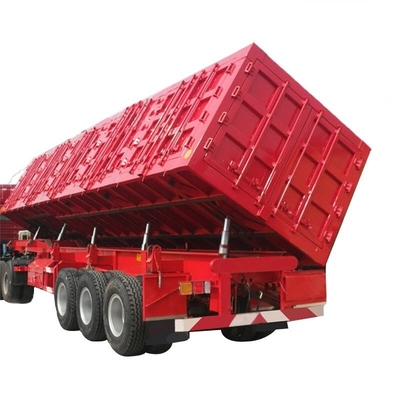 CIMC 40FT 3 وزنی 8.5t 1300 * 2500mm سنگین تعلیق مکانیکی 13pc برگ بهار دیوار طرفی Rollover نیمه تریلر