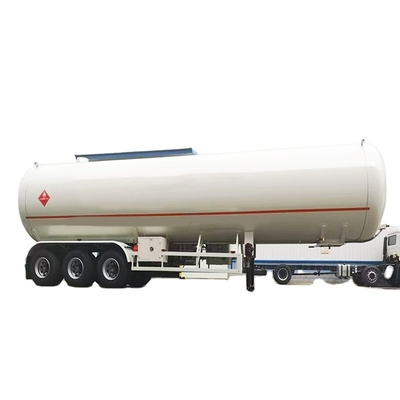 CIMC Q345R 3 محور 13150*2500*4100mm با عایق خلاء 26CBM 2 فشار سنج وزن 15,200kgs مخزن LNG نیمه تریلر