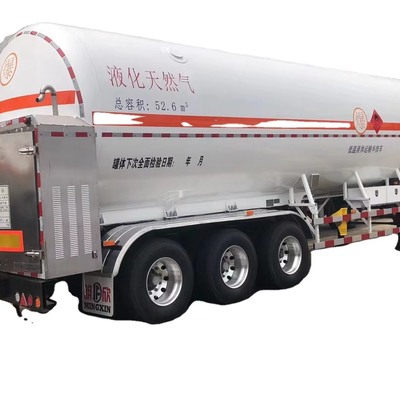 CIMC S30408 Q345R 3 محور 13200*2540*4000mm ظرفیت کل 52.6cbms تعلیق هوا Yosts پای فرود 50# پیین کششی LNG تانکر