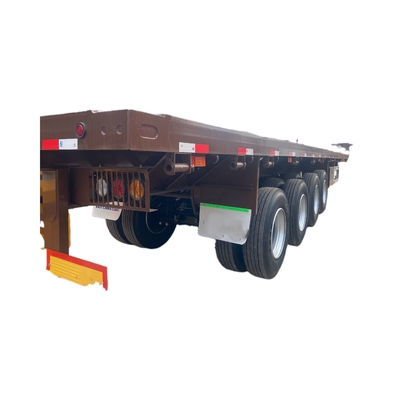 چین جدید 40 50 فوت کانتینر حمل و نقل کامیون تریلر 4 محور نیمه تریلر تخت تخت