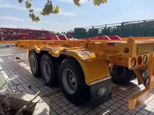 فولاد آهن 20ft 40ft 50ft 53ft 2 3 4 5 محور قاب حمل و نقل کانتینر شاسی اسکلت نیمه تریلر