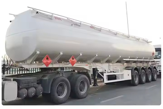 4 محور 54000 لیتر 6 محفظه فولاد کربن برای مایعات شیمیایی نفت فرآوری مواد غذایی روغن مخزن سوخت تریلر