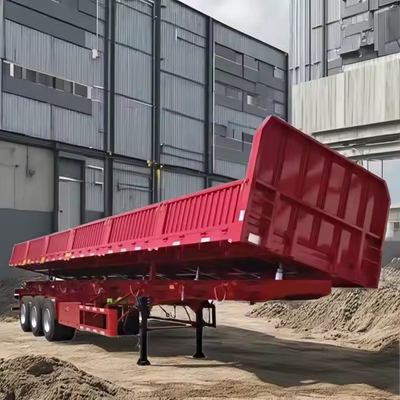 CIMC 40FT 3 محور Tare وزن 8.5t کار سنگین تعلیق مکانیکی دیواری طرفی Rollover نیمه تریلر