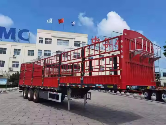 CIMC 3 محورها 40 -100T حمل و نقل کالاهای عمده کاربری استیک حیوانات دیوارهای جانبی کامیون حصار نیمه تریلر