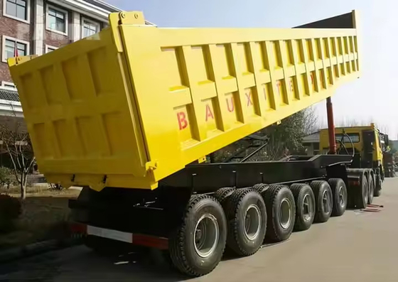 CIMC 6 محور 30-70 تن حمل و نقل سنگ زغال سنگ خام مواد ساختمانی جعبه برابر بدن خم کردن نیمه تریلر
