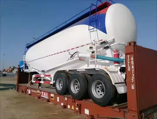 3 محور 40T حمل و نقل سیمان ذرات PVC خاکستر پرواز مواد دانه دار تانک سیمان نیمه تریلر