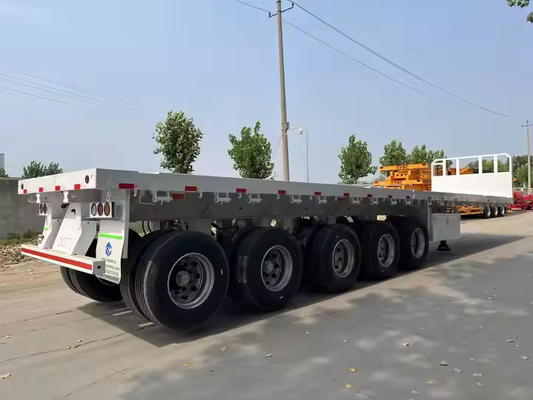 CIMC 5 محور 40ft کشش قابل گسترش بار فلت تخت عرشه کامیون تراکتور نیمه تریلر