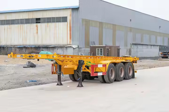 CIMC 50ton 60ton کار سنگین هیدرولیک Gooseneck نیمه تریلر کامیون آلومینیوم فلات تخت محور تریلر