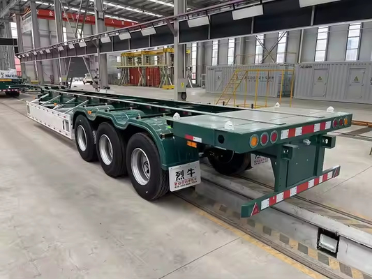 CIMC 3 محور 40ft 20ft اسکلت نیمه تریلر کانتینر شاسی برای قطعات حامل کانتینر