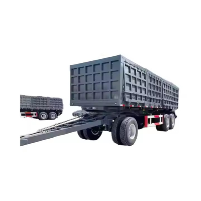 CIMC 3 Axle Draw Bar Side Dump Full Trailer 40-100 Tons کشش بار کشش Dolly کامل کامیون تریلر