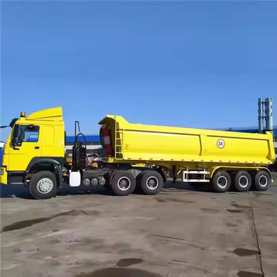 CIMC 3 محور 60 تن هیدرولیک دامپر نیمه کامیون حمل و نقل شن و ماسه سنگ محموله تریلر طرفی ترمپ ترمپ نیمه تریلر