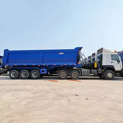 CIMC هيدرولیک Box Dump Semi-Trailer 60 Cbm Dumper قیمت Tipper 50 80 100 تن چهار چرخ Semi-Trailer