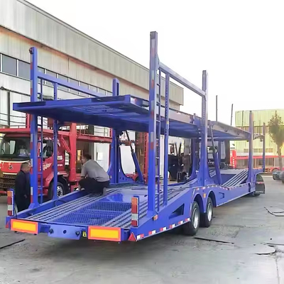 CIMC کار سنگین 3 محور خودرو حمل و نقل نیمه کامیون تریلر کامیون حمل و نقل تریلر FUHUA محور فولاد 35000 کیلوگرم 10R225
