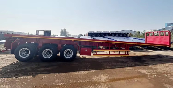 چین 3 محور 20ft 40ft کانتینر تریلر باربری تخت تخت نیمه کشویی با قفل کانتینر