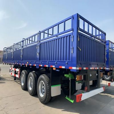 CIMC مواد آهن 3 محور 40 تا 80 تن ظرفیت استیک نوع کامیون بار سنگین نوع گودام حصار بالا نیمه کامیون تریلر