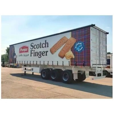 سه محور 40/45ft پرده طرف پارچه ترپولین نیمه تریلر برای نوشیدنی ها و سبزیجات