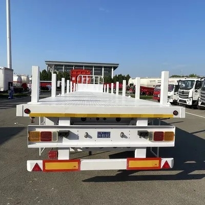 کامیون کانتینری تخت نیمه تریلر 20/40/45FT با قفل پیچشی قابل تنظیم 12500x2500x1600